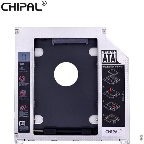 CHIPAL 10pcs 9.5mm Aluminum 2nd HDD Caddy SATA 3.0 2.5" SSD HDD Case For Apple Macbook Pro Air 13" 15" 17" DVD/CD-ROM Optibay