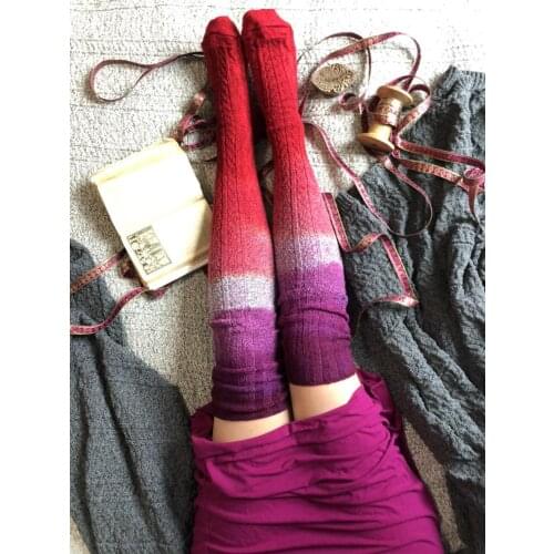 Thigh High Socks Girls Stockings Winter Women Sexy Stocking Medias Pantyhose Stockings Gradient Knee Warm High Stockings