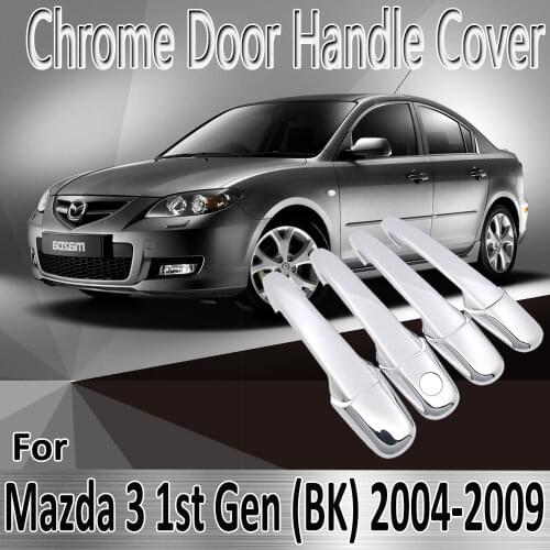 For Mazda 3 BK Sedan Hatch MPS 2004~2009 2005 2006 2007 2008 Stickers Decoration Chrome Door Handle Cover Refit Car Accessories