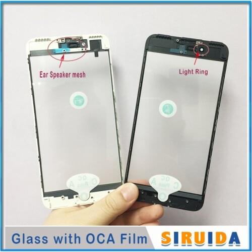 12pcs Cold Press 3 in 1 Front Screen Glass With Frame OCA Glue+Ear Speaker Mesh For iphone 8 7 8plus 6 6s plus 5 5s XR Repairing