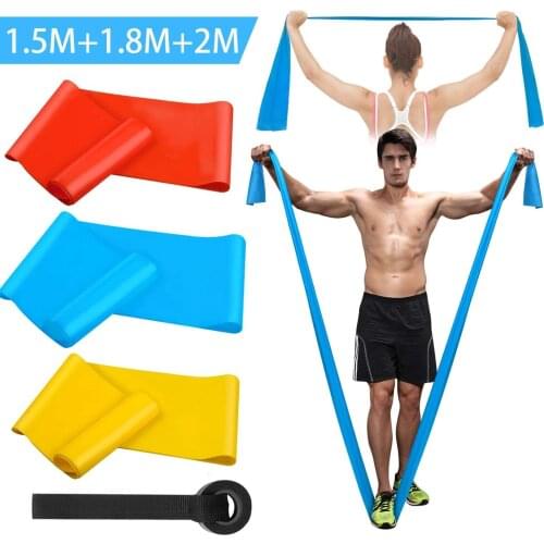 Elastic Fitness Bands 3Pcs Resistance Bands Elastic Fitness Tapes Yoga Pilates Crossfit Stretching Muscular Work Out Equipment