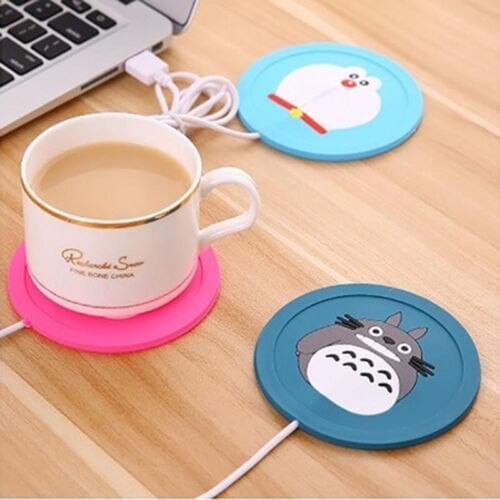 Fuchsia USB Power Supply Office Coffee Cup Tea Heater Heating USB Heating Soft Rubber Coaster