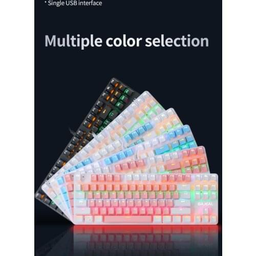 USB CF LOL Eating Chicken Gaming Клавиатура Teclado K100 Two-color 87-key Green Axis Mechanical Keyboard