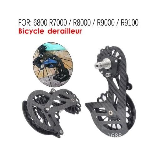 Bicycle Carbon Fiber Ceramic Rear Derailleur 17T Pulley Guide Wheel for 6800 R7000 R8000 R9100 R9000 MTB Bicycle Accessories
