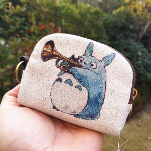 Cute Totoro Mini Girls Coin Purse Small Wallet Women Zipper Canvas 2021 Monedero Para Mujer Monedas Y Tarjetas Pequeno Kawaii