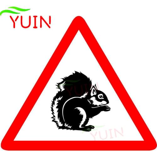 Personalized Decals Warning Squirrel Animal Car Sticker Cars Accessories PVC Body Decoration Waterproof Sunscreen Decal 11*9cm