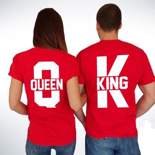 Casual Loose Couple Clothes White Matching Lovers Unisex T-shirt Short Sleeve T Shirts Women Men Summer Lover Tops King Queen