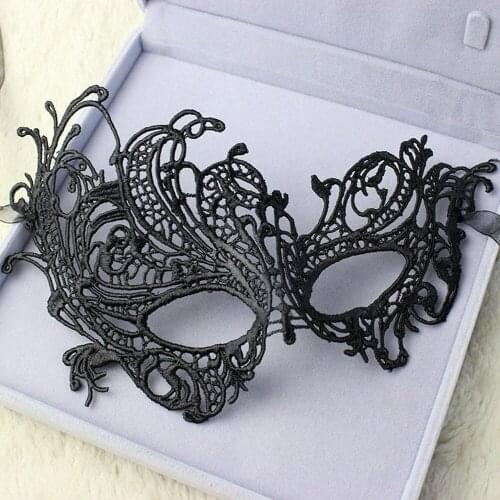 Rave mask accessories жабо frill Lady Lace Floral Eye Mask Venetian Masquerade Fancy Party Event #4