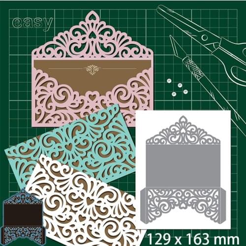 Cutting Dies Lace Envelope Stencil Craft for Scrapbook Stamps Dies Embossing Paper Gift Card 129*163mm