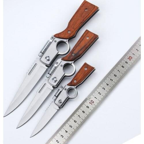 High Hardness Folding Knife LED Camping Survival Self-defense Knife Multi-functional EDC Tools