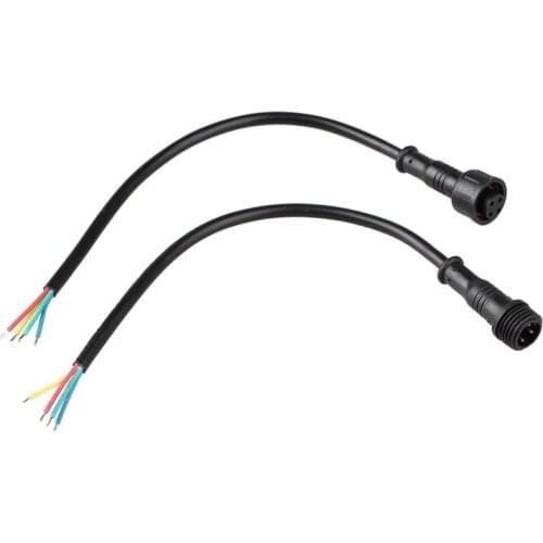 LED Strips 4 Pin Waterproof Power Connector Cable Black