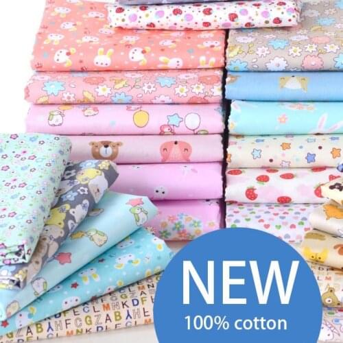 160x50cm Pastoral Floral Summer Poplin Cotton Fabric DIY Childrens Wear Cloth Make Bedding Quilt Decoration Home 180g/m