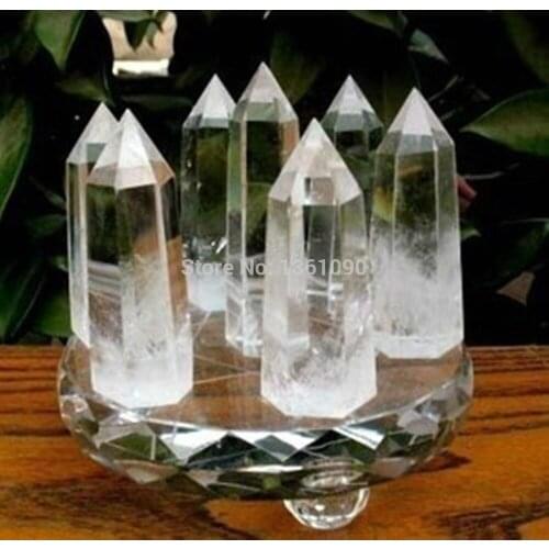 Xd j00158 7 CLEAR PHANTOM QUARTZ POINT - Crystal Healing+ base