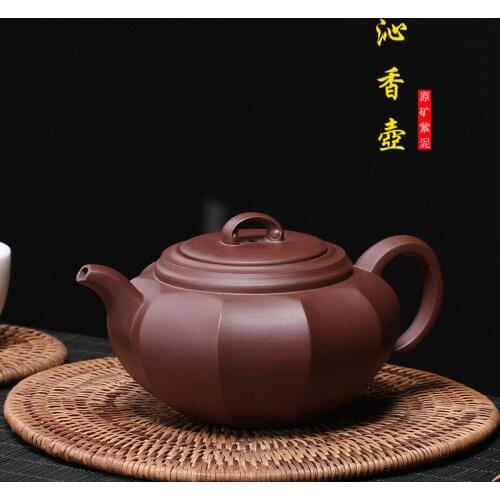 Yixing Purple Sand Pot Ore Purple Mud Pure Handmade Pot Cao Zhigang Qin Fragrant Pot Teaware Gift Box