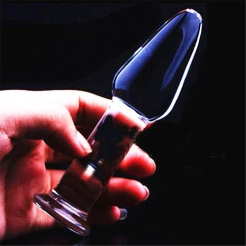 12CM Glass Anal Plug Smooth Crystal Glass Large Butt Plug, Men Women Sex Toys Adult anus games Sex Products