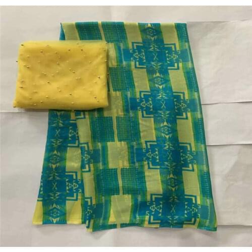 2019 High Quality Fashion Printed Silk Chiffon Fabric 5 Yards And 2 Yards Of Tulle Chiffon Fabric! LXF42515