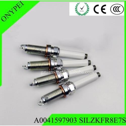 4pcs/lot SILZKFR8E7S Spark Plugs A0041597903 For Mercedes-Benz C300 CLA250 GLC300 Metris GLK260 C18L M270 90654