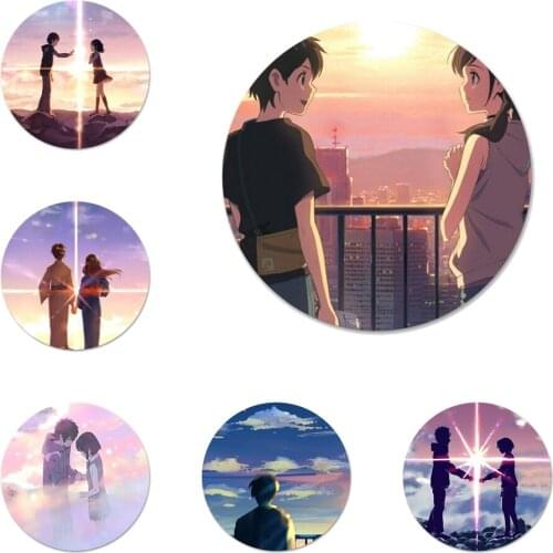58mm Kiminonawa Your Name Japanese anime Badge Brooch Pin Accessories For Clothes Backpack Decoration gift