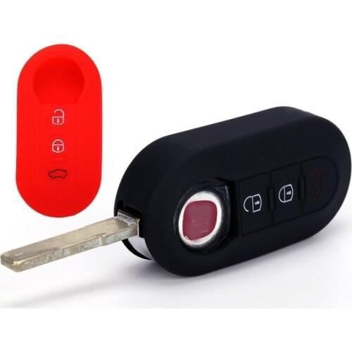 Car Key Accessories Portable Silicone Car Key Cases 3 Buttons Folding Remote Control Keychain Key Rings Protector Skin Cover