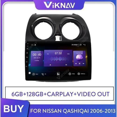 2 Din Car Radio Multimedia Player for Nissan Qashiqai 2006-2013 Android Autoradio Stereo Receiver Head Unit Carplay 6GB+128GB