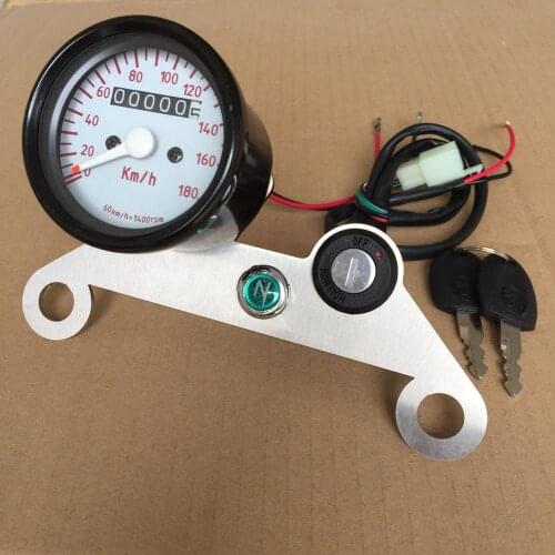AX100 Speedometer/Kilometer Odometer Gauge Tachometer Ignition Switch Lock Neutral Indicator w/ Mount Bracket for Suzuki AX 100