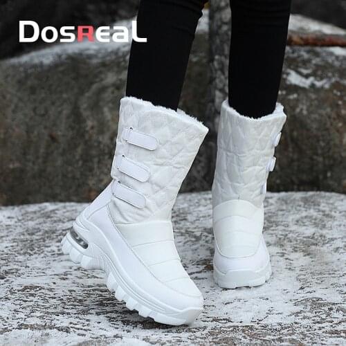 Women Boots Non-Slip Waterproof Winter Ankle Snow Boots Women Platform Convenient Velcro Winter Shoes With Thick Fur High Boots