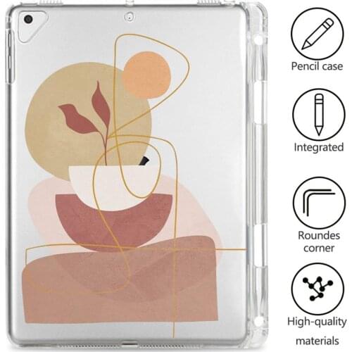 IPad 2 3 4 Case With Pen Slot Fun Graffiti Transparent Soft Cover iPad Pro 5th 6th Generation 9.7 10.2 11 12.5in Mini 1 2 3 4 5