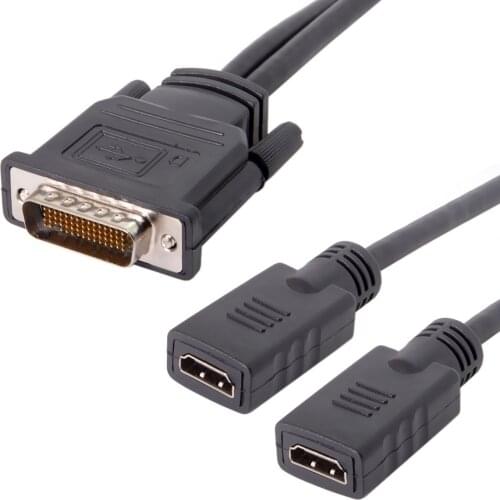 DMS-59Pin Male to Dual HDMI-compatible 1.4 HDTV Female Splitter Extension Cable for PC Graphics Card