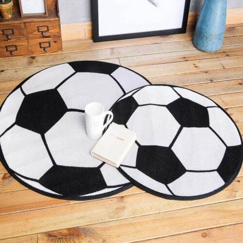 Home Football Rug Diameter 60cm/80cm Acrylic Round Carpets And Rugs For Children Room Skidproof Area Carpet Room Mat Tapete