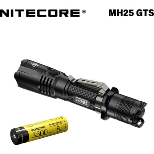 NITECORE MH25GTS 1800 Lumens XHP35 HD LED High Performance Dual-fuel Tactical USB Charge Flashlight with 3,500mAh Battery