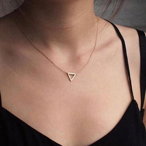 Stainless steel geometric triangle new simple personality fashion pendant necklace best gifts for men and women jewelry