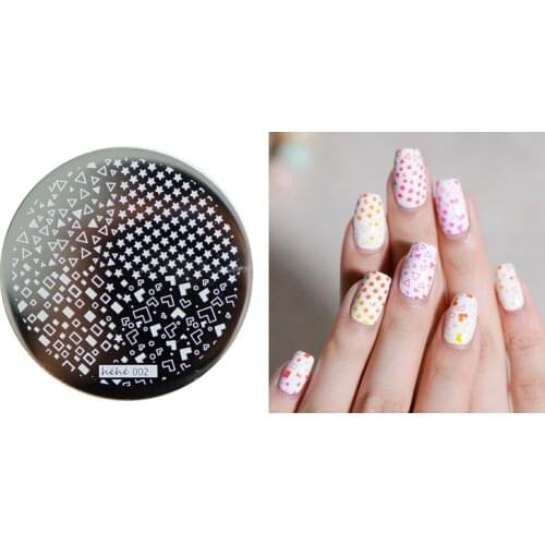 HEHE 2016 New Stamping Plate hehe02- Tiny Triangle Stars Geometric Designs Nail Art Stamp Template Image Transfer Stamp