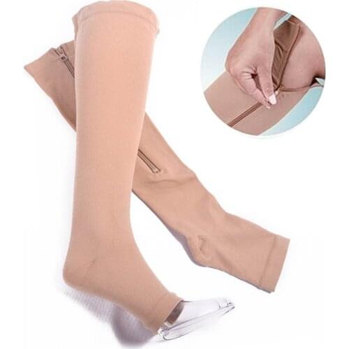 Compression Anti-Varicose Socks Zipper Slim Beauty Leg Shapper Burn Fat Zipper Support Socks Prevent Varicose Veins Health Care