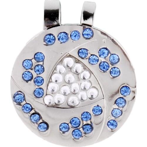 MagiDeal Zinc Alloy Bling Rhinestone Golf Hat/Cap/Visor Clip and Magnetic Golf Marker Accessories