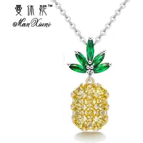 Manxiuni 2018 Silver Color Dubai Jewelry Decorations for Women Pineapple Jewelry Wedding Trinet and Necklaces Brinco