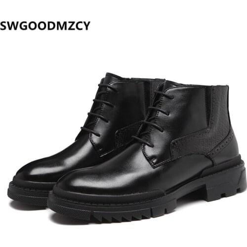 Mens Dress Boots Business Shoes Men Boots Genuine Leather Office Shoes Men Ankle Boots Chaussure Homme Zapatos De Seguridad Buty