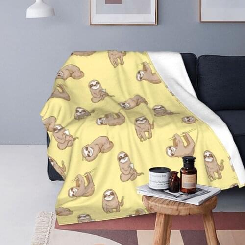 Sloth Pattern Blanket Flannel Print Animal Funny Multifunction Ultra-Soft Throw Blanket for Sofa Couch Rug Piece