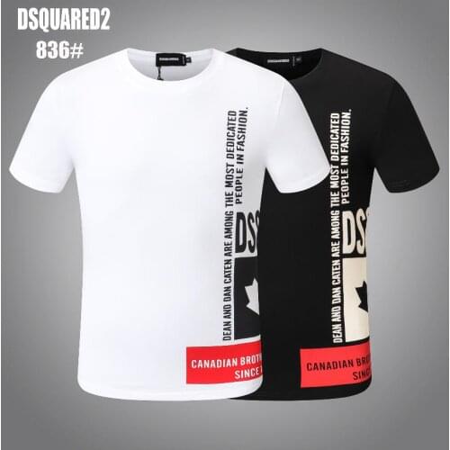 New 1964 Dsquared2 letter print round neck short sleeve, mens and womens cotton T-shirt 836