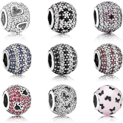 NEW 100% 925 Sterling silver Original Crystal Butterfly Charm Bead Clear CZ Fit Bracelet DIY bracelet The factory wholesale