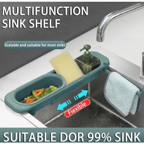 Kitchen Sink Organizer Dish Drainer Organizer for Soap Towel Racks Home Supply Kitchen Accessories Adjustable Shelf Storage Rack