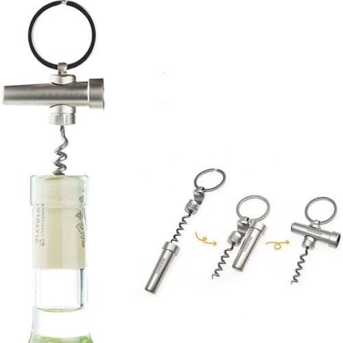 Stainless Steel Wine Bottle Opener Beer Opener Multi-functional Portable Mini Corkscrew Knife Key Ring Key Chain Kitchen Tool