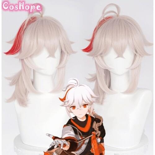 Genshin Impact Kazuha Cosplay 36cm Short Wig Cosplay Anime Cosplay Wigs Heat Resistant Synthetic Wigs Halloween