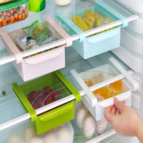 Refrigerator Shelf Slide Drawer Kitchen Fridge Freezer Space Saver Food Container Organizer Storage Rack Shelf Holder Boxes Box