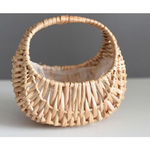Handmade Wicker Flower Basket Home Decor Hanging Storage Basket Willow Manual Creative Flower Pot Basket