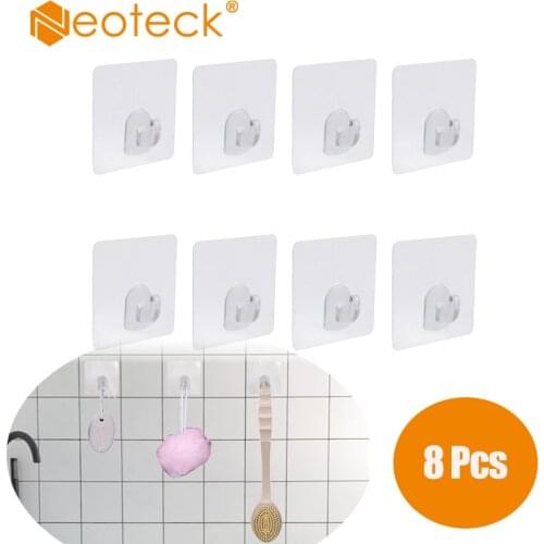 Neoteck 12 Pcs Removable Self Adhesive Wall-Sticky Hooks Holder Heavy Duty Hooks Strong Sticky Sucker Holder For Home Furniture