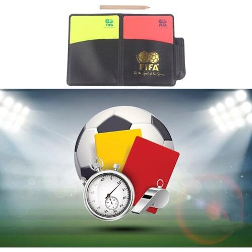 Sport Football Soccer Referee Wallet Notebook with Red Card And Yellow Card