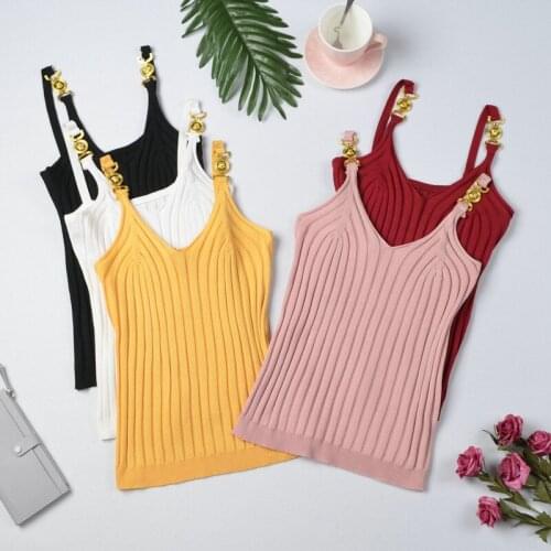 Womens V-neck Bottoming Top with Vest Tank Tops Tees Womens Clothes Sexy Streetwear