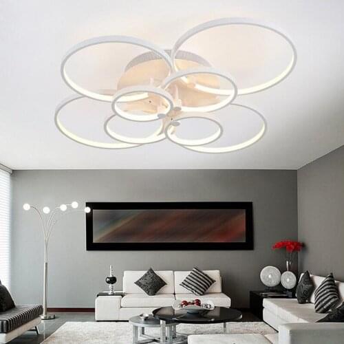 Ultra-thin acrylic 4/6/8/10 Ring LED Ceiling Light Living Room Bedroom Modern Business Place LED Dimming Ceiling Lamp AC110-240V