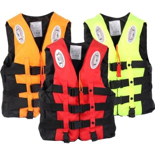 Universal Outdoor Swimming Boating Skiing Driving Vest Survival Suit Polyester Life Jacket for Adult Children with Pipe S -XXXL