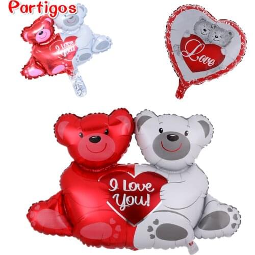 I Love You Bear Balloons Cartoon Happy Birthday Decoration Boy and Girl Foil Balloons Classic Toy Baloon 100*76cm